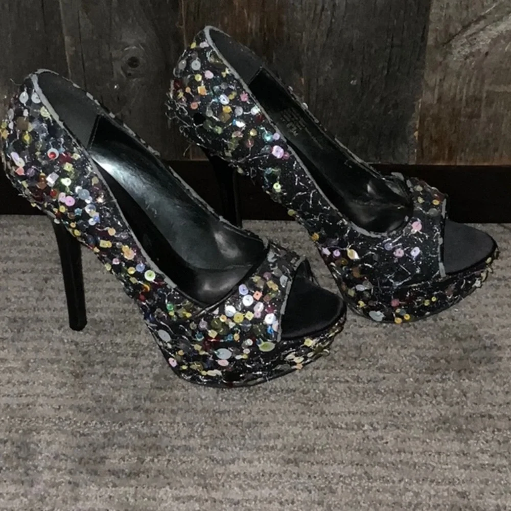 NWOT | Carlos Platform Sequin Heels | Sz 6.5